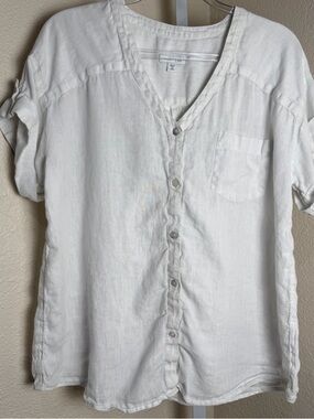 Love Linen J. Jill Button Front Blouse XS Natural Fibers Sustainable Lagenlook
